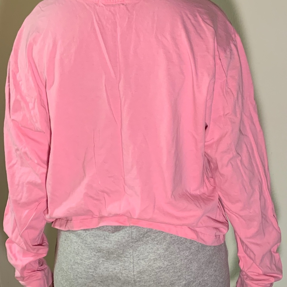 love wins long sleeve pink top